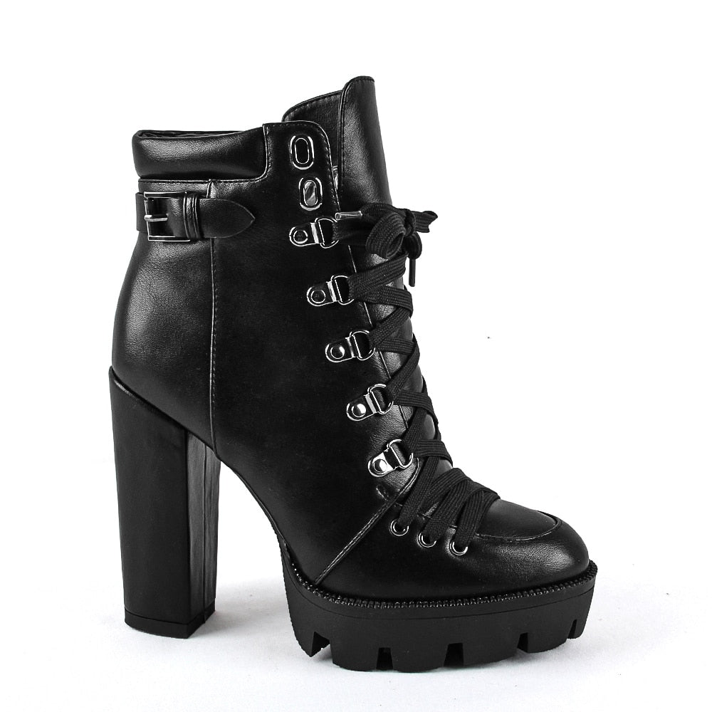 CaltRix- Bottes en cuir pour femme